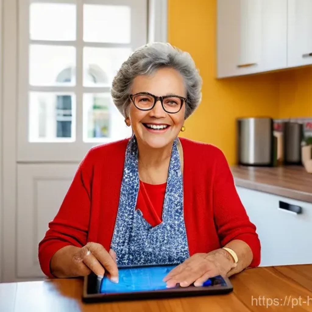 미래 의료 시스템의 정책적 접근 - **Telemedicine for Active Seniors in Portugal:** A vibrant, smiling Portuguese senior woman, dressed...