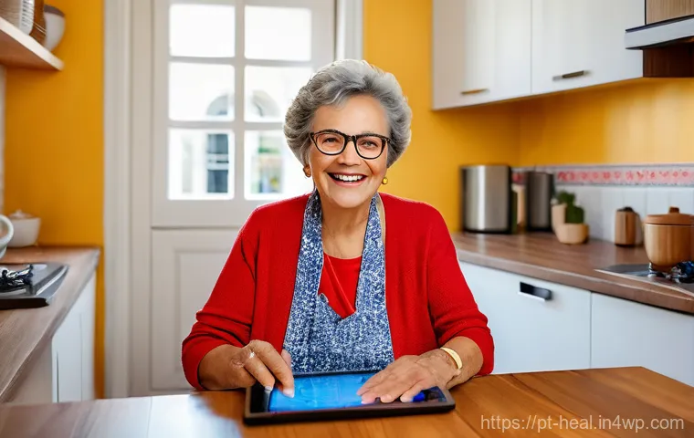 미래 의료 시스템의 정책적 접근 - **Telemedicine for Active Seniors in Portugal:** A vibrant, smiling Portuguese senior woman, dressed...