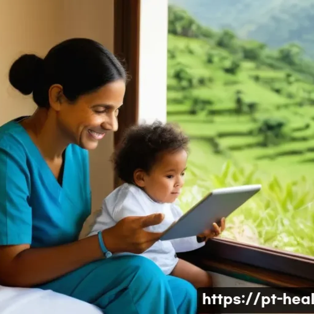 전세계 디지털 헬스케어 정책 비교 - **Prompt 1: Telemedicine Bridging Distances in Brazil**
"A heartwarming scene depicting a Brazil...