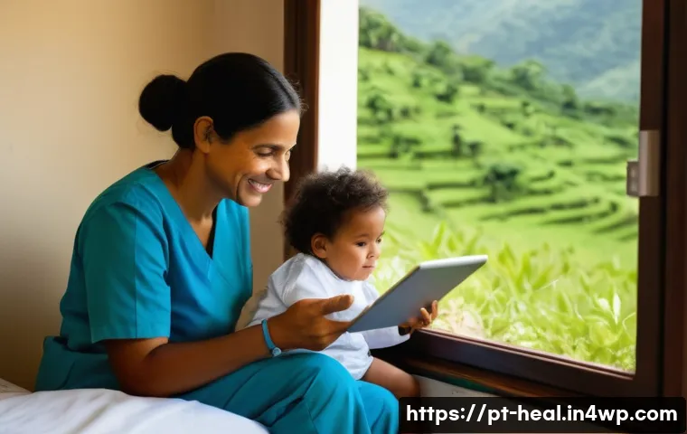 전세계 디지털 헬스케어 정책 비교 - **Prompt 1: Telemedicine Bridging Distances in Brazil**
"A heartwarming scene depicting a Brazil...