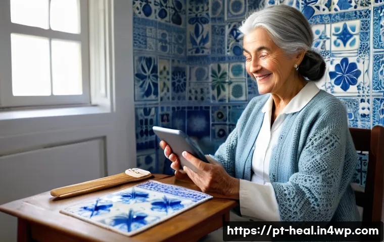 의료 시스템의 글로벌 혁신 사례 - **Prompt 1: Telemedicine in a Portuguese Rural Home**
"A heartwarming scene depicting an elderly...